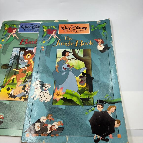 The Walt Disney Treasure Chest 1991 2 Oversized Books Jungle Book Bambi - Picture 14 of 14